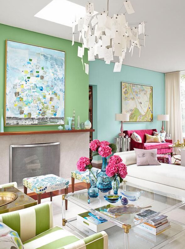 colorful feminine interior design