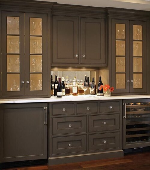 modern gray kitchen cabinets