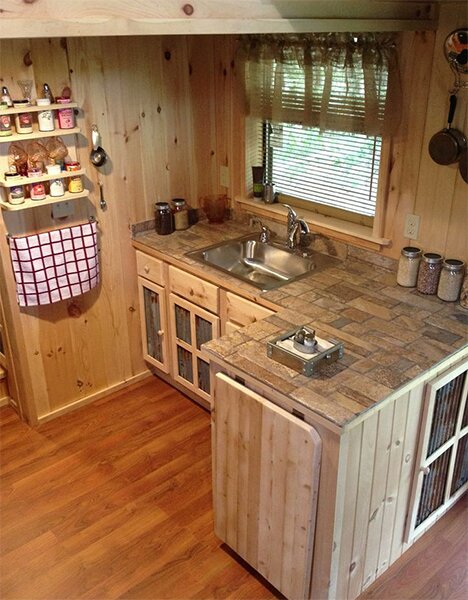 very small wood kitchen design