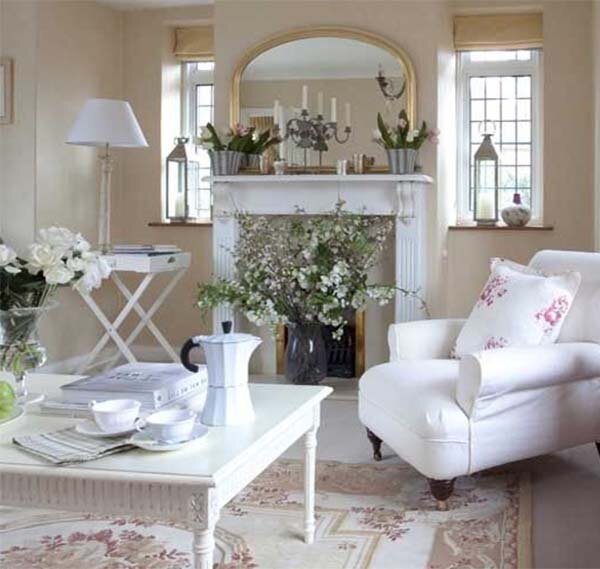 1930 style white living room furniture idea