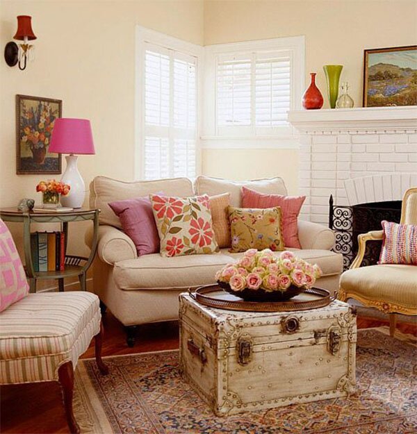 colorful small cute living room