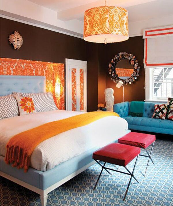 Split Complementary combinated bedroom design