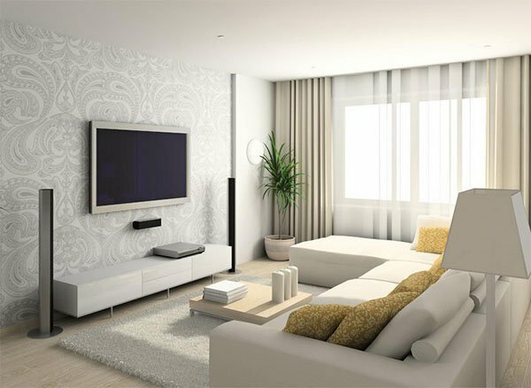white small living room design