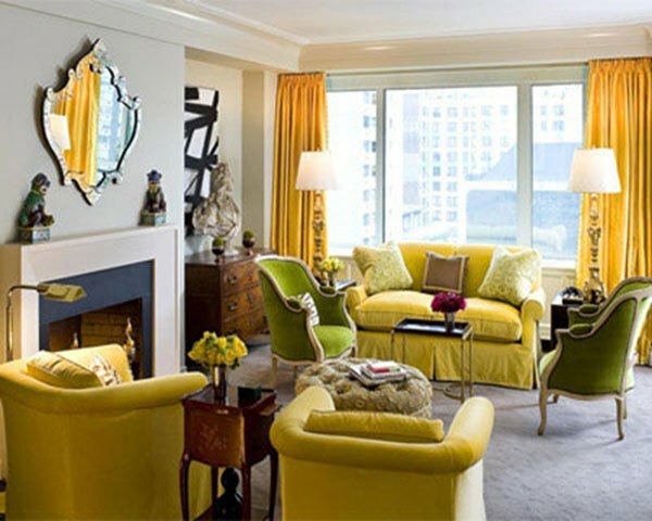 yellow living room design