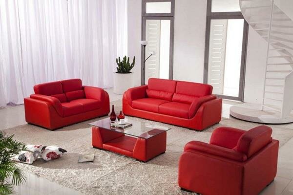 Red Living room design 12