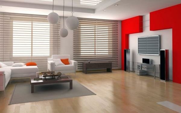 Red Living room design 2