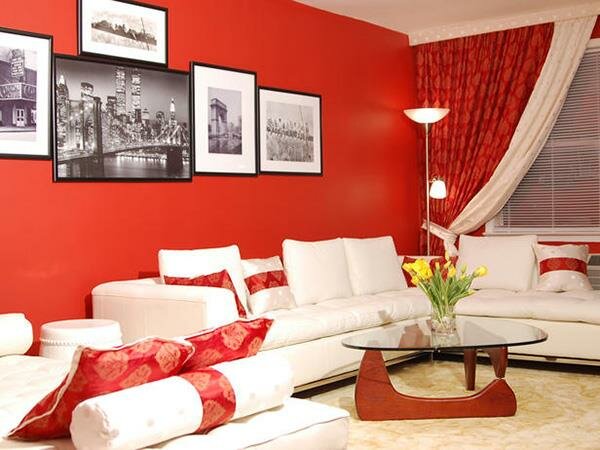 Red Living room design 20