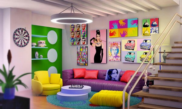 Colorful Living room Design