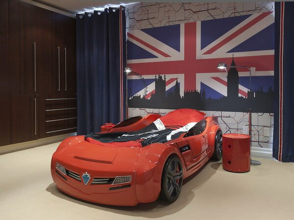 british car themed kids room design