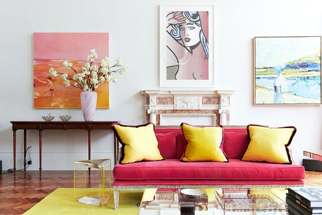 colorful modern living room