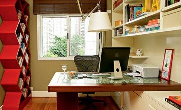dark colored modern home office design