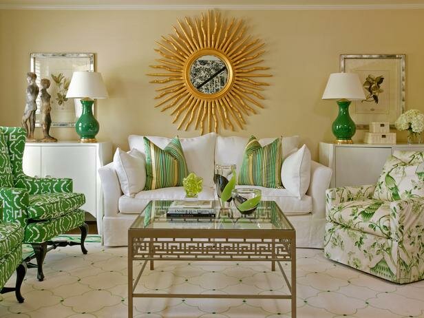 green natural living room design