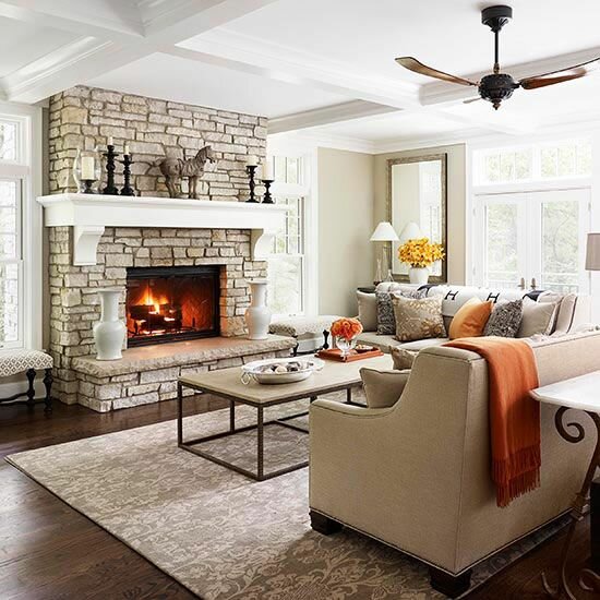 Modern look with fireplace