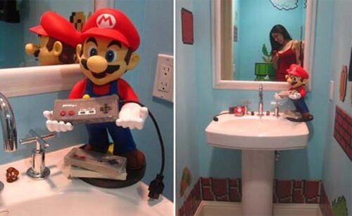 mario themed bathroom design