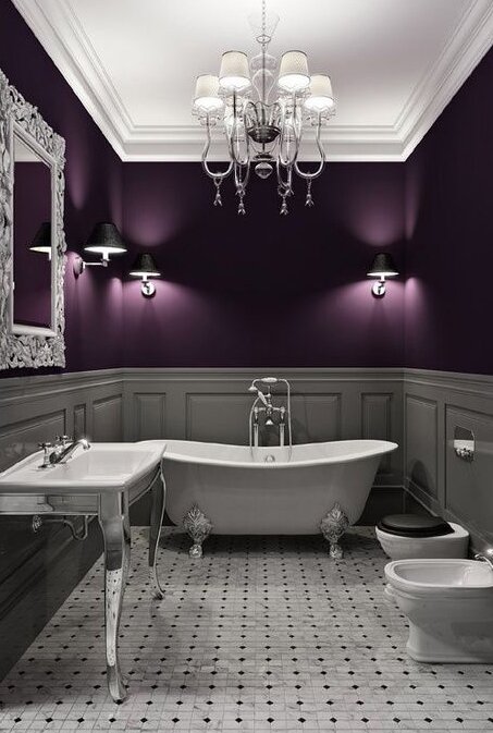 purple modern bathroom