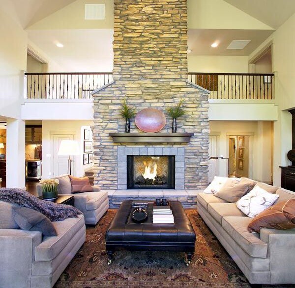 cosy living room with fireplace
